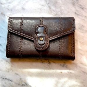 Liz Claiborne folding wallet, 4x8” folded brown leather very good condition.